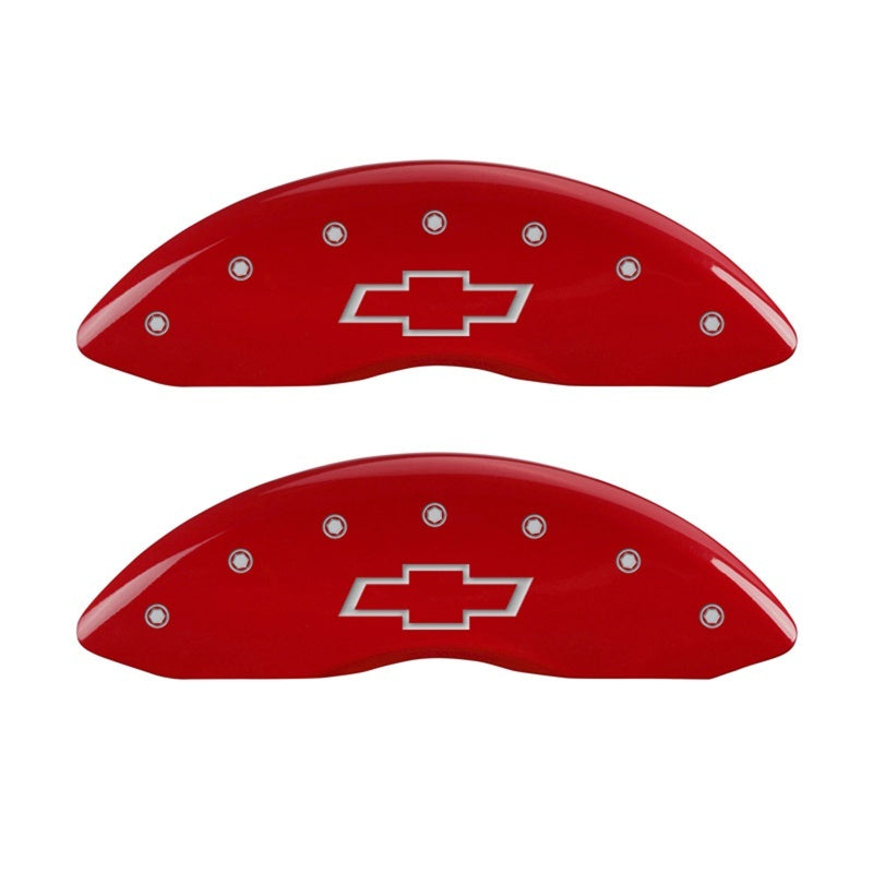 MGP Front set 2 Caliper Covers Engraved Front Bowtie Red finish silver ch-thumbmail-3