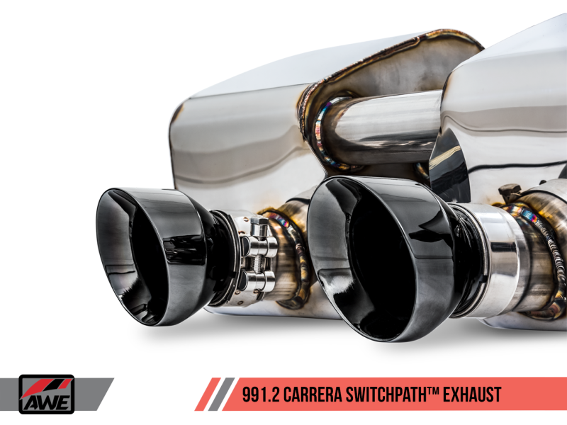 AWE Tuning Porsche 911 (991.2) Carrera / S SwitchPath Exhaust for PSE Cars - Diamond Black Tips-thumbmail-3
