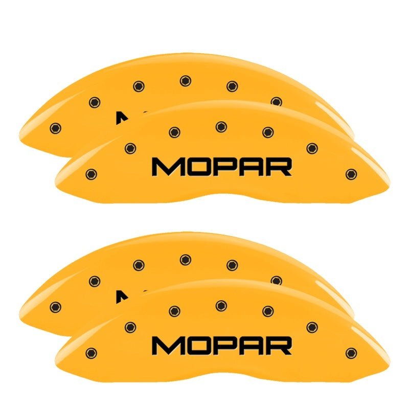 MGP 4 Caliper Covers Engraved Front & Rear Mopar Yellow Finish Black Char 2001 Dodge Viper-thumbmail-2