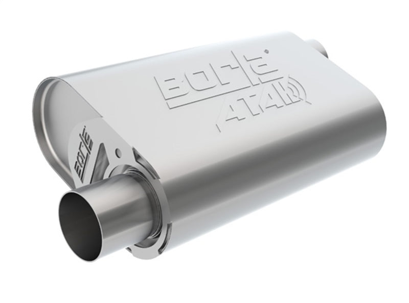 Borla CrateMuffler SBC 283 / 327 / 350 2.5 inch Offset/Center 14in x 4.35in x 9in Oval Muffler-thumbmail-1