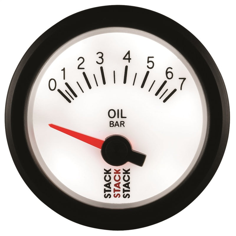 Autometer Stack 52mm 0-7 Bar M10 Male Electric Oil Pressure Gauge - White-thumbmail-5