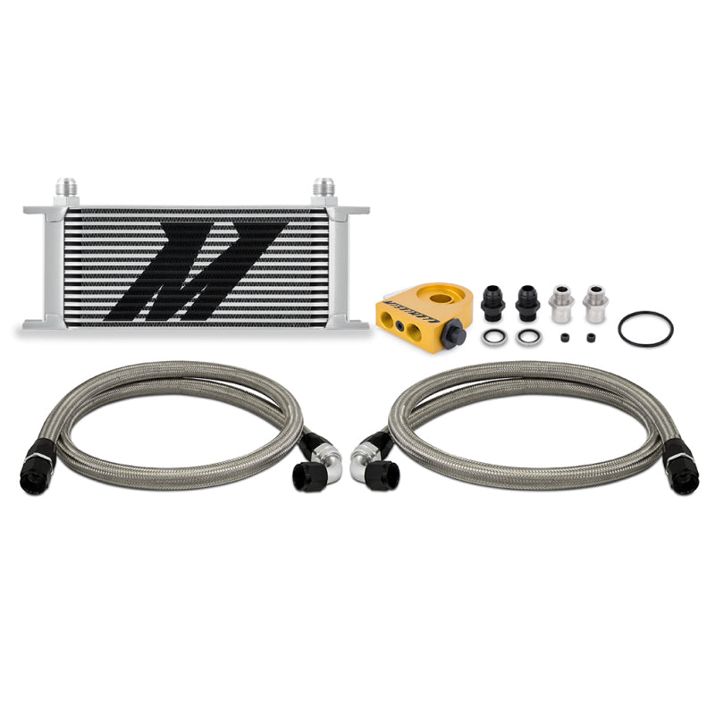 Mishimoto Universal Thermostatic Oil Cooler Kit 16-Row Silver-thumbmail-1