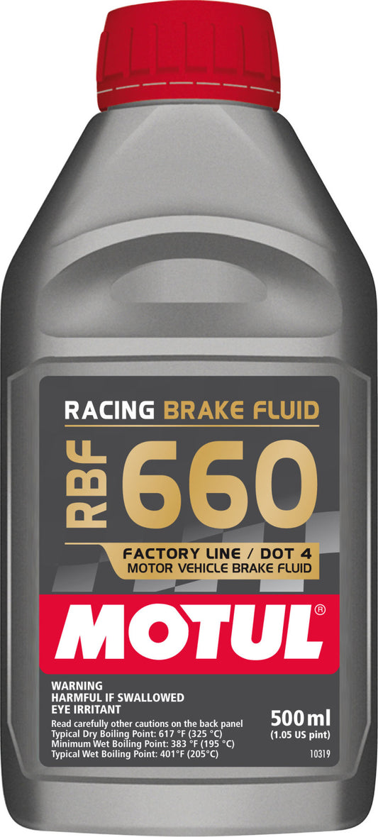 Motul 1/2L Brake Fluid RBF 660 - Racing DOT 4 (Case of 12)