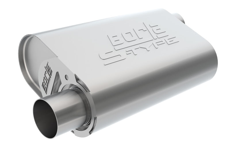 Borla CrateMuffler SBC Hot 350/383 3 inch Offset/Center 14in x 4.35in x 9in Oval Muffler-thumbmail-1