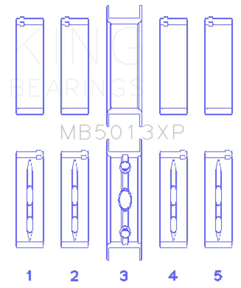 King Chevy LS1 / LS6 / LS3 (Size 020) Performance Main Bearing Set-thumbmail-2
