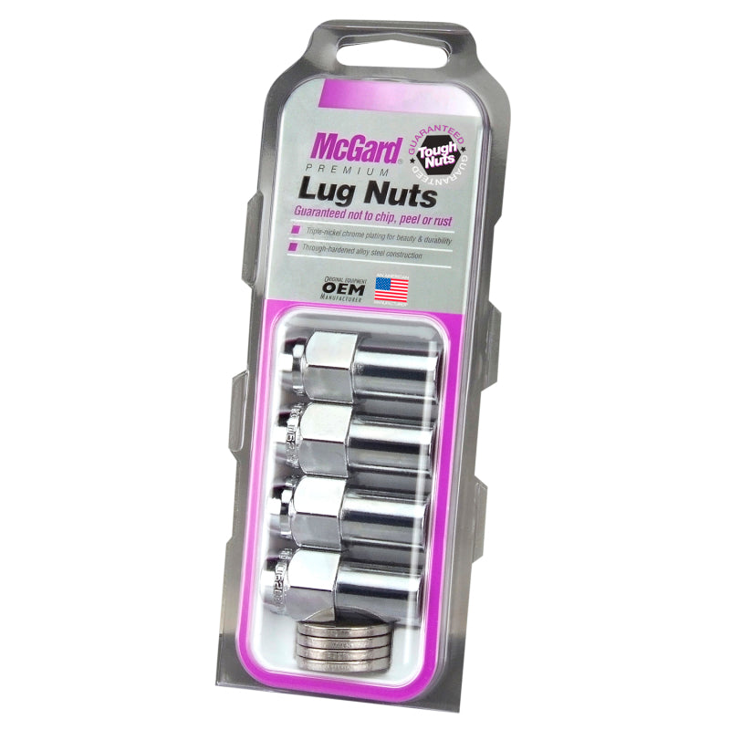McGard Hex Lug Nut (Long Shank - .946in.) 1/2-20 / 13/16 Hex / 1.85in. Length (4-Pack) - Chrome-thumbmail-6