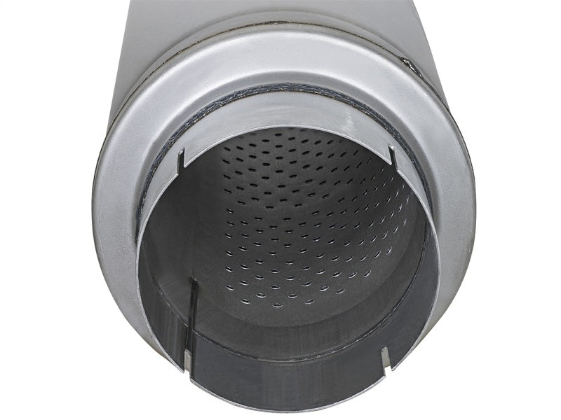 aFe ATLAS Aluminized Steel Muffler 5in Center/Center 24in L x 7in Diameter - Round Body-thumbmail-3