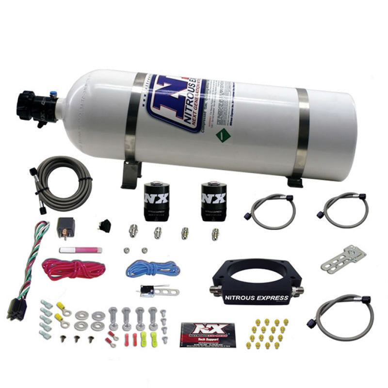 Nitrous Express GM LS 90mm Nitrous Plate Kit (50-400HP) w/15lb Bottle-thumbmail-2