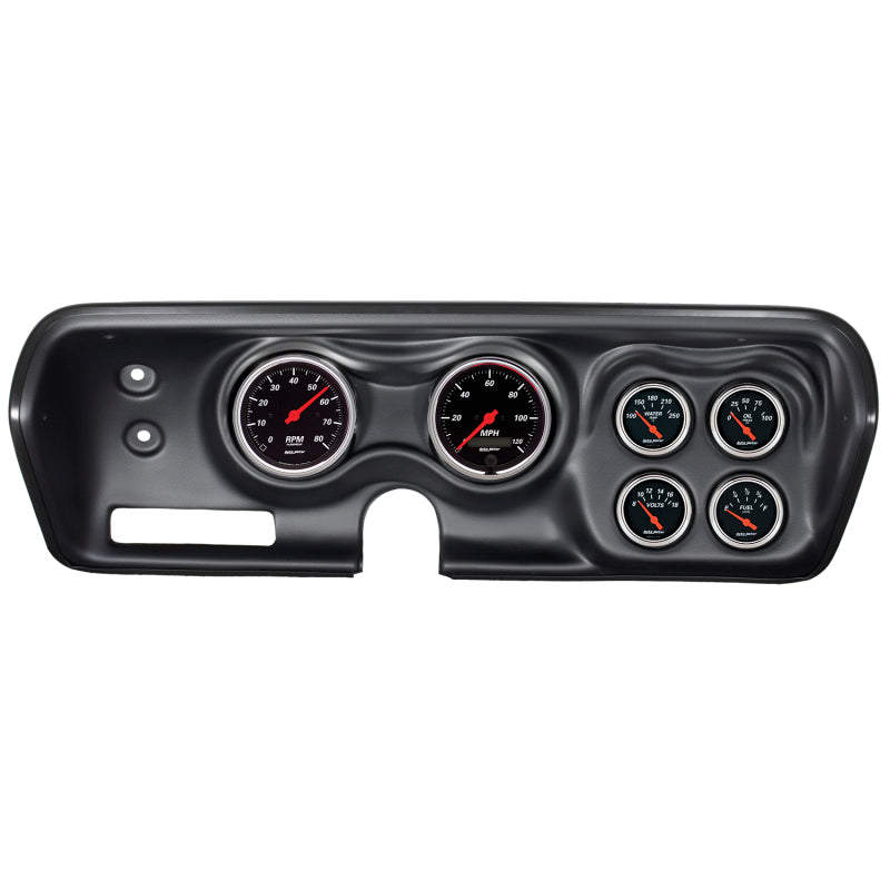 Autometer Designer Black 71-74 Charger/ GTX/ Road Runner Dash Kit 6pc Tach/MPH/Fuel/Oil/WTMP/Volt-thumbmail-1