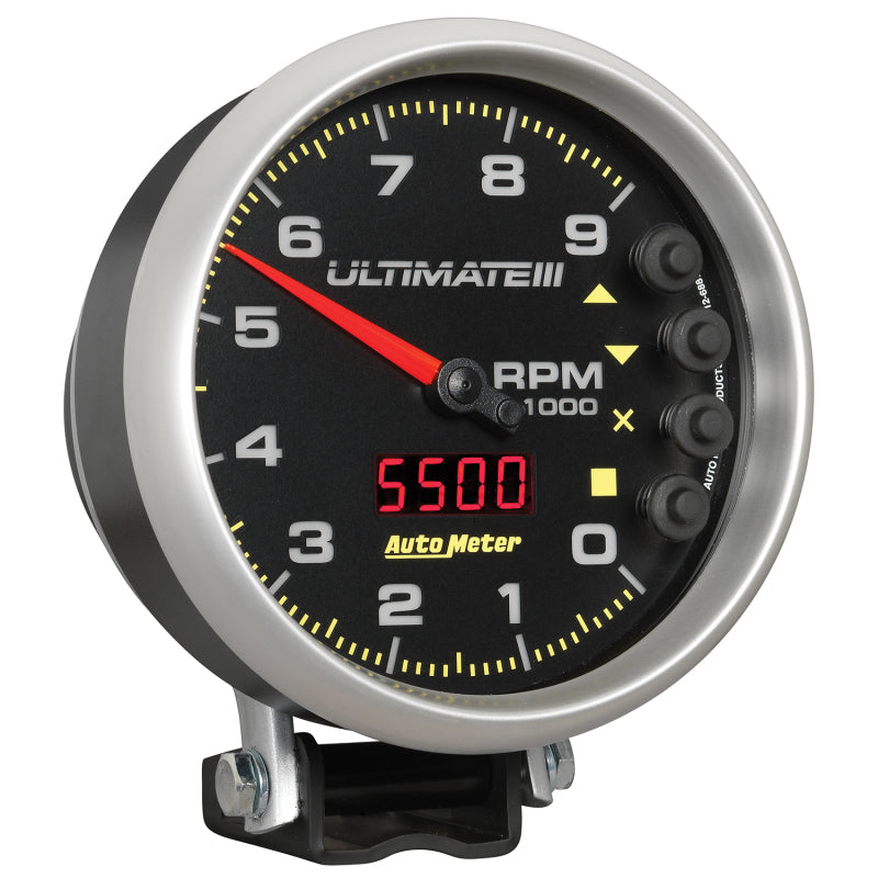 Autometer 5 inch Ultimate III Playback Tachometer 9000 RPM - Black-thumbmail-4