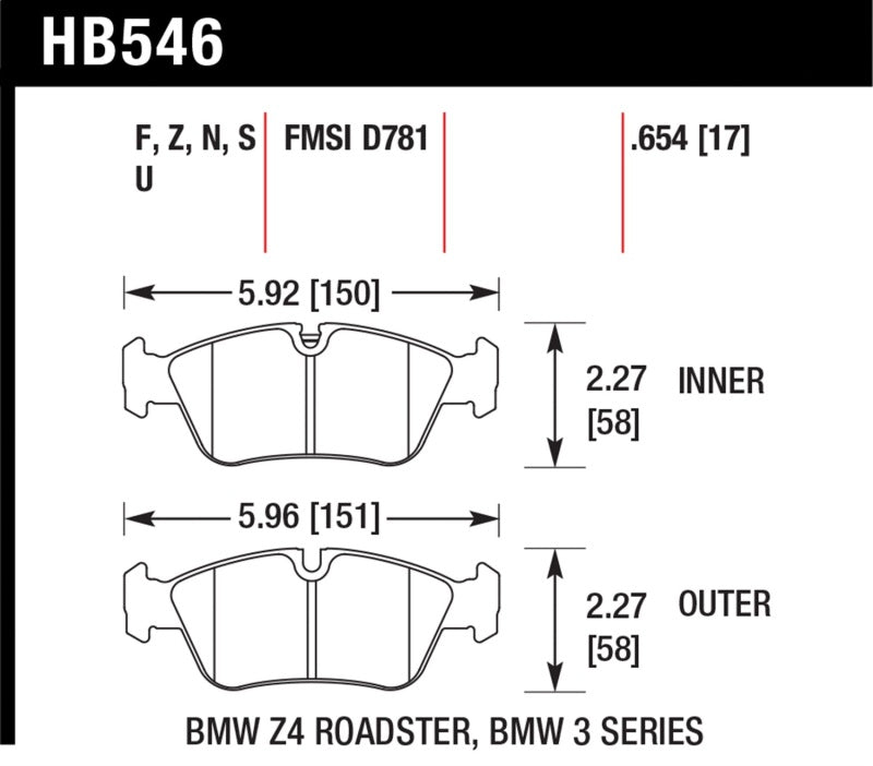 Hawk DTC-70 Brake Pads 98-02 BMW Z3/03-08 BMW Z4-thumbmail-6