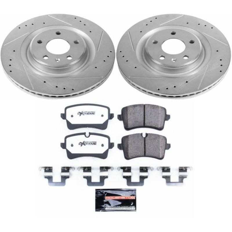 Power Stop 14-18 Audi A6 Rear Z26 Street Warrior Brake Kit-thumbmail-1