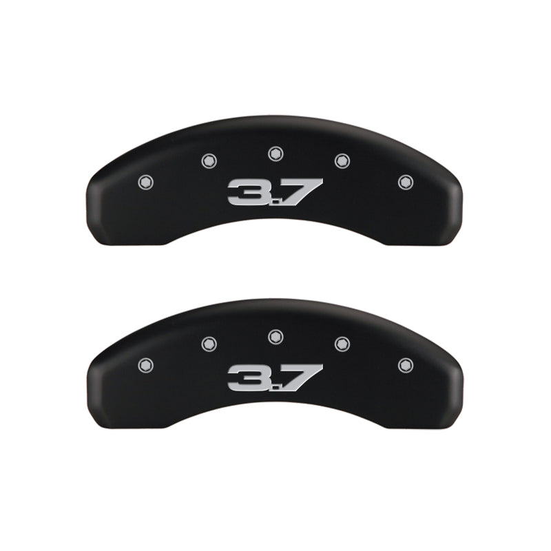 MGP 4 Caliper Covers Engraved Front 2015/Mustang Engraved Rear 2015/37 Red finish silver ch-thumbmail-4