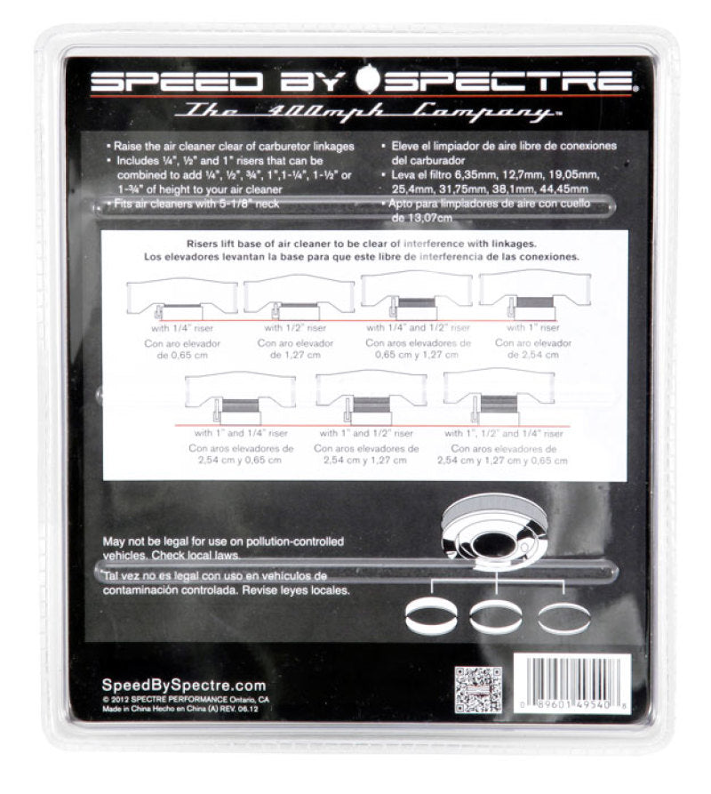 Spectre Air Cleaner Riser Kit - Black-thumbmail-8