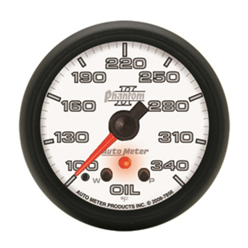 AutoMeter Gauge Oil Temp 2-5/8in. 340 Deg. F Stepper Motor W/ Peak & Warn Phantom II-thumbmail-1