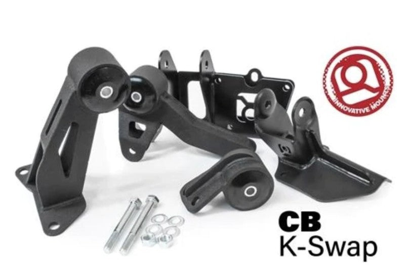 Innovative 90-93 Accord K-Series Black Steel Mounts 85A Bushings (Not K24 Trans)-thumbmail-1