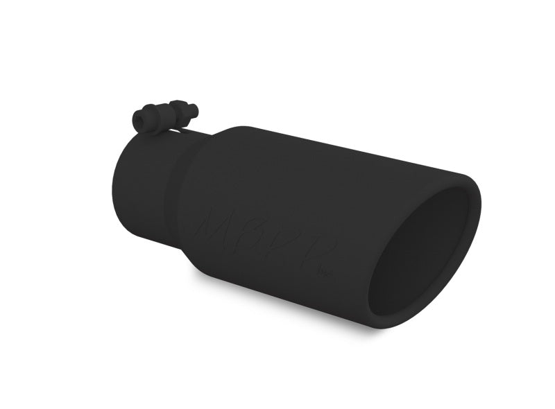 MBRP Universal Tip 4in OD 3in Inlet 10in Length Angled Rolled End Black-thumbmail-3