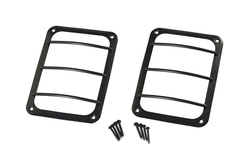 Kentrol 07-18 Jeep Wrangler JK Taillight Guard Pair - Powdercoat Black-thumbmail-1