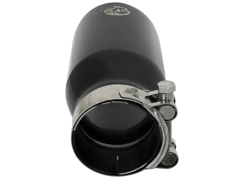aFe MACH Force-Xp Universal 409 SS Single-Wall Clamp-On Exhaust Tip - Black-thumbmail-3
