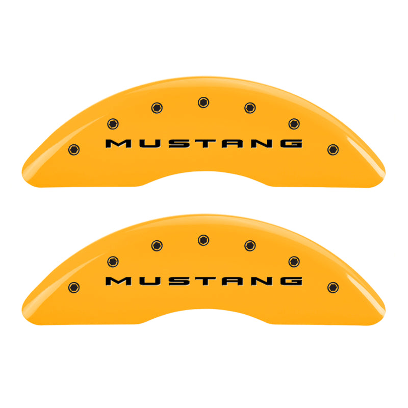 MGP 4 Caliper Covers Engraved Front 2015/Mustang Engraved Rear 2015/GT Yellow finish black ch-thumbmail-2