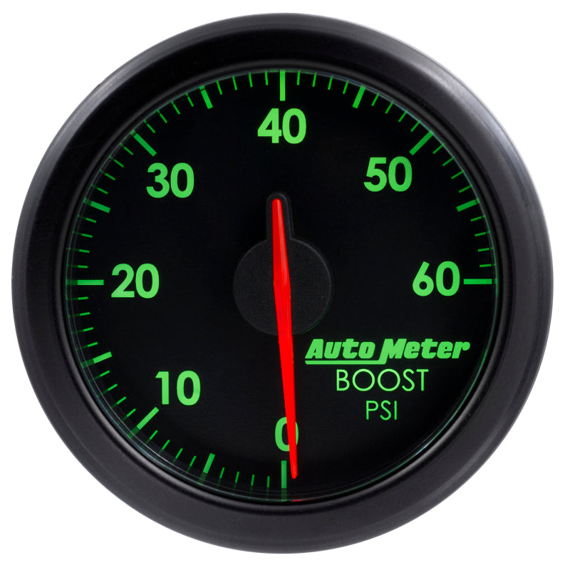 Autometer Airdrive 2-1/6in Boost Gauge 0-60 PSI - Black-thumbmail-2
