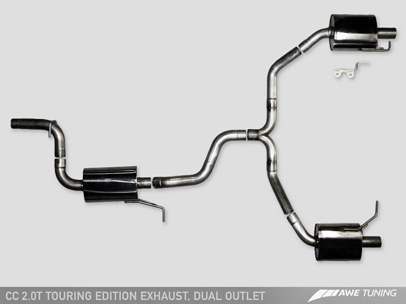 AWE Tuning VW CC Touring Edition Exhaust Dual Outlet - Chrome Silver Tips-thumbmail-4