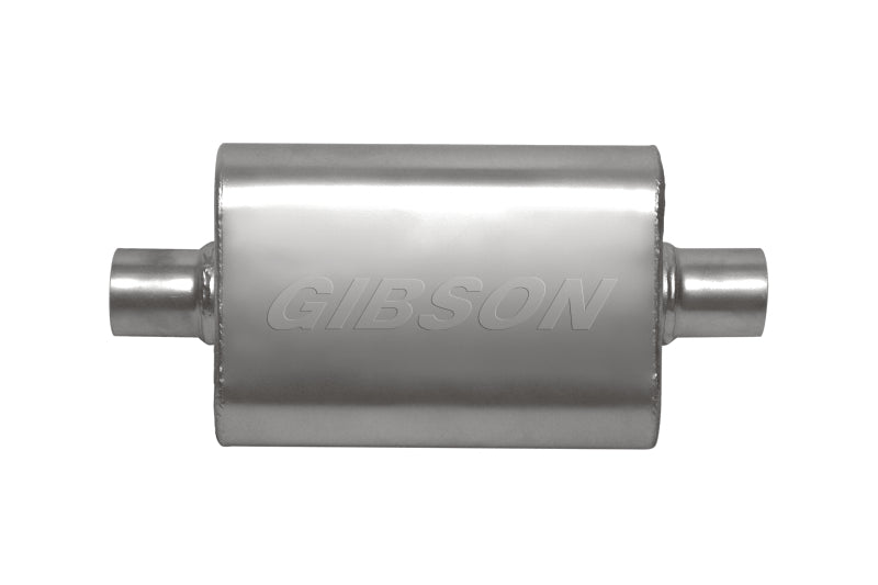 Gibson CFT Superflow Center/Center Oval Muffler - 4x9x18in/3in Inlet/3in Outlet - Stainless-thumbmail-1