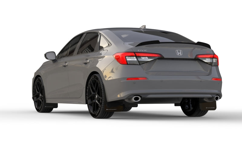 Rally Armor 2022 Honda Civic (Incl. Si/Sport/Touring) Black UR Mud Flap w/ White Logo-thumbmail-4