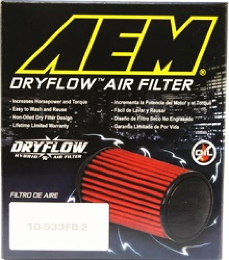 AEM DryFlow Conical Air Filter 5.5in Base OD / 4.75in Top OD / 5in Height-thumbmail-5
