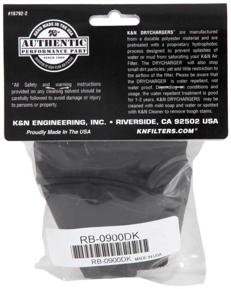 K&N Black DryCharger Round Straight Air Filter Wrap 4.5in ID x 4in H-thumbmail-6