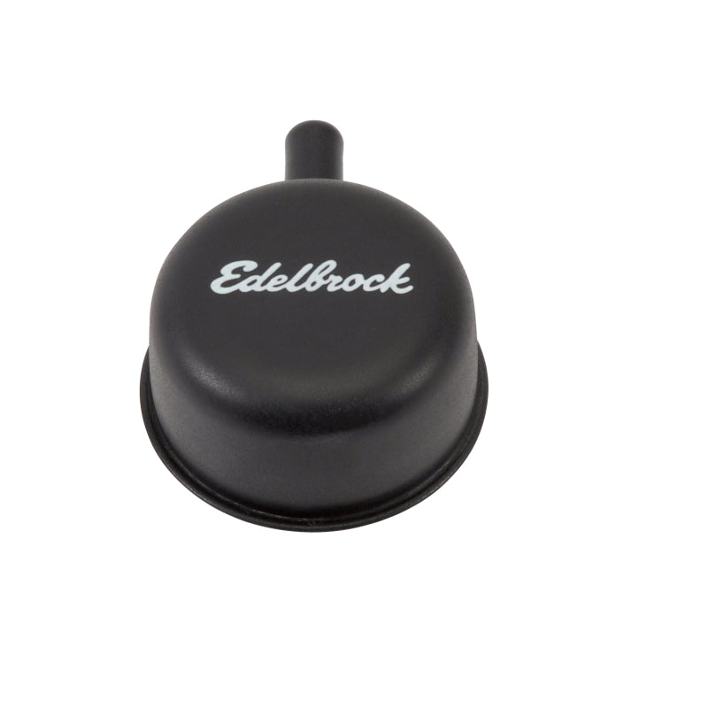 Edelbrock Round Cap w/ Nipple Black-thumbmail-2