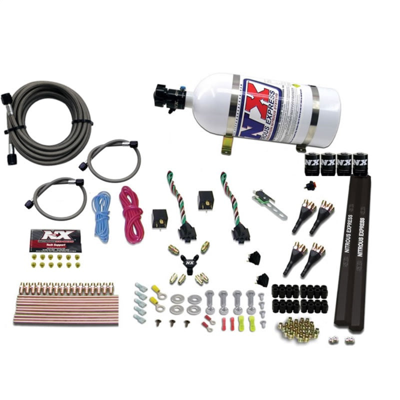 Nitrous Express 4 Cyl SX2 Nozzle Nitrous Kit (100-300HP x 2) w/10lb Bottle-thumbmail-2