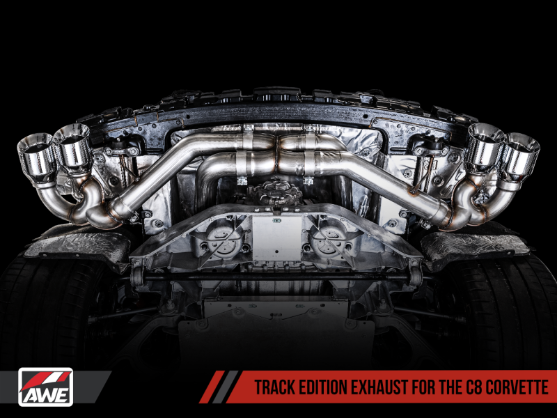 AWE Tuning 2020 Chevrolet Corvette (C8) Track Edition Exhaust - Quad Diamond Black Tips-thumbmail-7