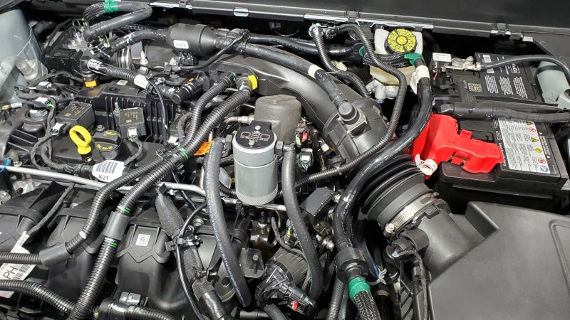 J&L 19-22 Ford/Lincoln SUVs & Trucks w 2.0 EcoBoost Driver Side Oil Separator 3.0 - Clear Anodized-thumbmail-2