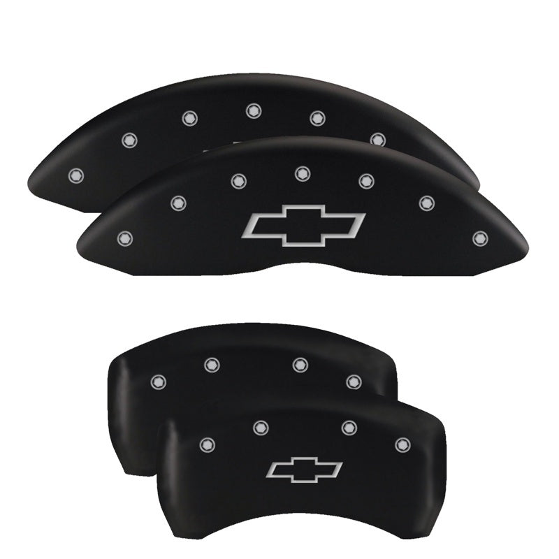MGP 4 Caliper Covers Engraved Front & Rear Cursive/Challenger Black finish silver ch-thumbmail-2