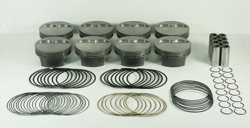 Mahle MS Piston Set Chevy SB 440ci 4.185in Bore 4.000in Stroke 6.0 Rod .927 HD Pin 9cc 12.4CR-thumbmail-1