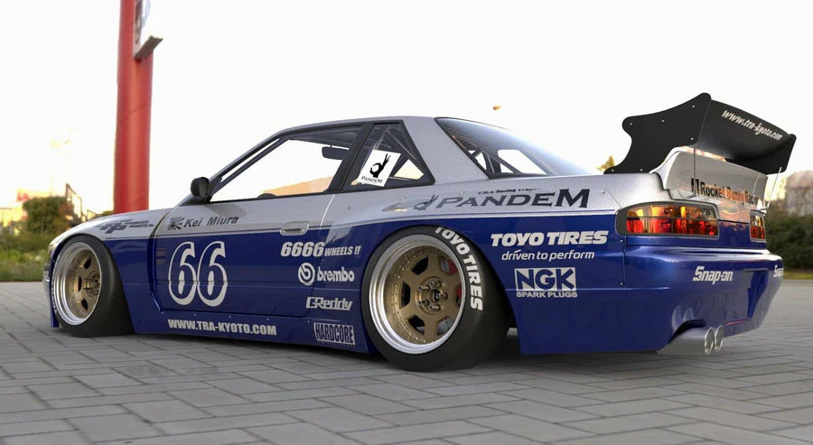 GReddy 89-94 Nissan 240SX Coupe w/ Silvia Headlights Pandem S13 Full Wide-Body Aero Kit w/o GT Wing-thumbmail-2