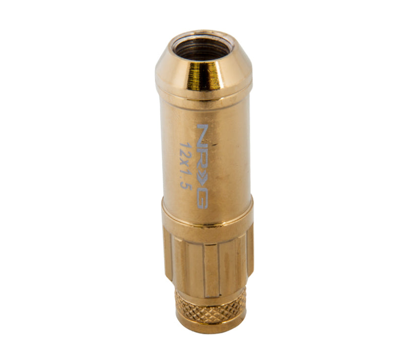 NRG 700 Series M12 X 1.5 Steel Lug Nut w/Dust Cap Cover Set 21 Pc w/Locks & Socket - Chrome Gold-thumbmail-3