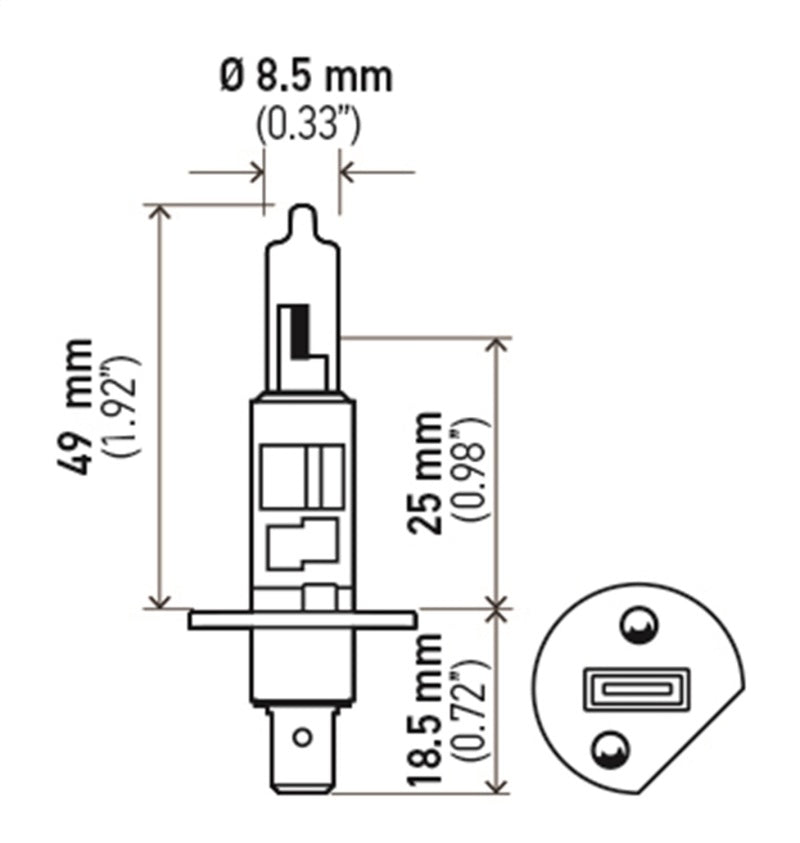 Hella Bulb H1 12V 55W P14.5s T2.5 LONGLIFE-thumbmail-2