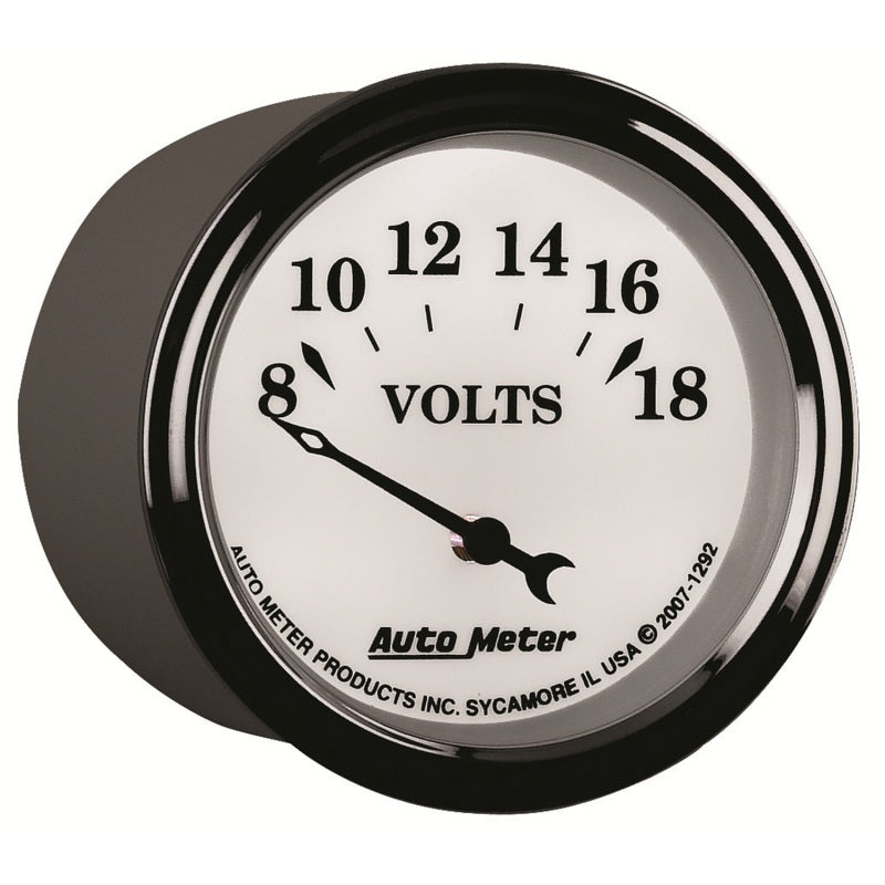 AutoMeter Gauge Voltmeter 2-1/16in. 18V Elec Old Tyme White II-thumbmail-5