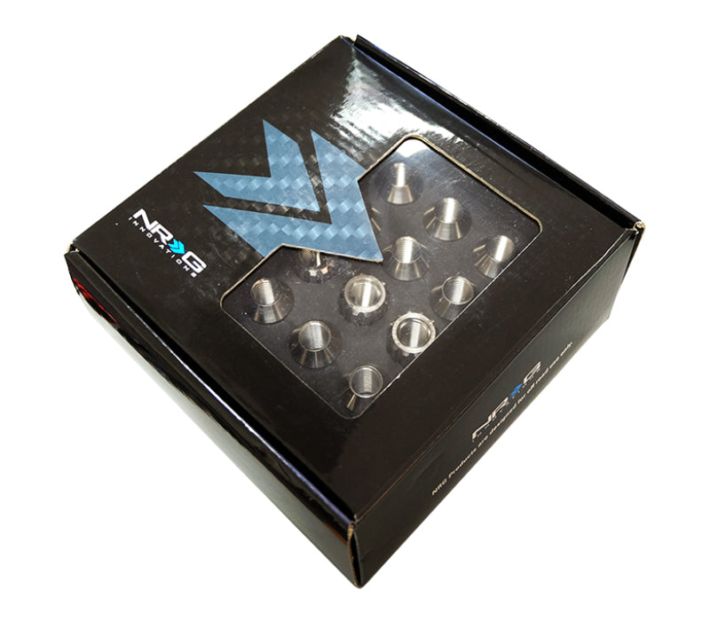 NRG 200 Series M12 X 1.25 Titanium Lug Nut Set - 21 Pc w/Lock Key Socket - Silver-thumbmail-2