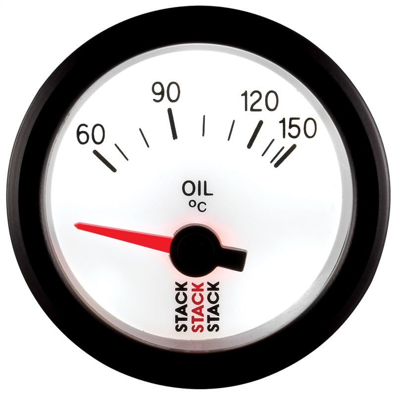 Autometer Stack 52mm 60-150 Deg C M10 Male Electric Oil Temp Gauge - White-thumbmail-4