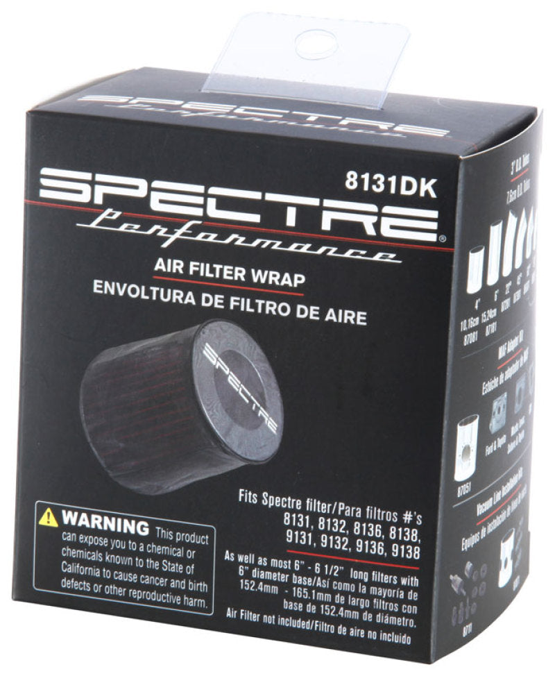 Spectre Universal Pre-Filter Wrap 6in. x 6.125in. - Black-thumbmail-10