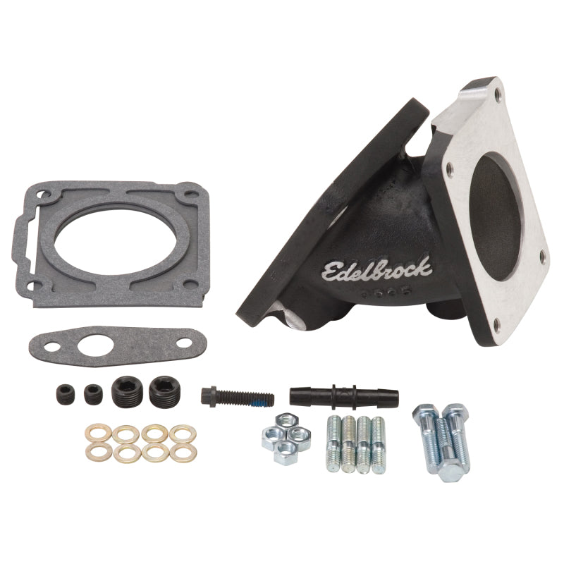 Edelbrock EFI Throttle Body Adaptor (Elbow) Ford Mustang 94-95 w/ Black Mini Texture Powder Coat-thumbmail-2