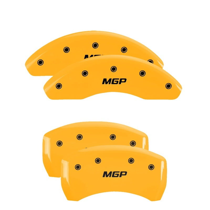 MGP 4 Caliper Covers Engraved Front & Rear MGP Yellow Finish Black Char 2018 Hyundai Kona-thumbmail-1