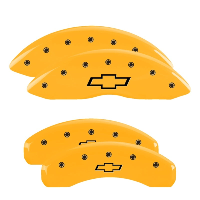 MGP 4 Caliper Covers Engraved Front & Rear With stripes/Charger Yellow finish black ch-thumbmail-2