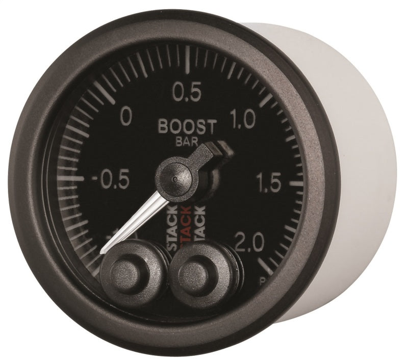 Autometer Stack 52mm -1 to +2 Bar (Incl T-Fitting) Pro-Control Boost Pressure Gauge - Black-thumbmail-2