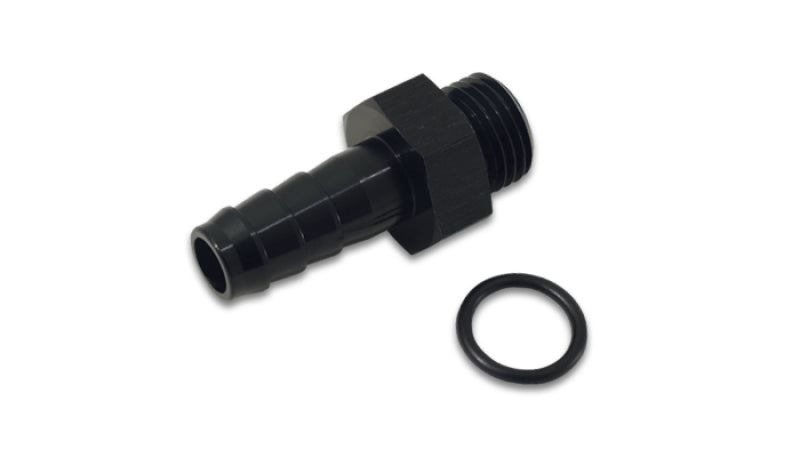 Vibrant Aluminum Male -6AN ORB to 1/8in Barb w/O-Ring - Anodized Black-thumbmail-1