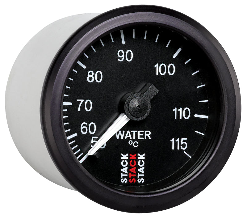 Autometer Stack Instruments 52mm 50-115 Celsius 3/8 BSPT (M) Mechanical Water Temp Gauge - Black-thumbmail-2