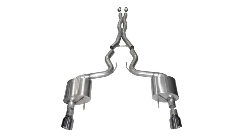 Corsa 15-17 Ford Mustang GT Coupe 5.0L 3in Sport Cat-Back Exhaust Dual Rear Exit w/ Gun Metal Tips-thumbmail-2